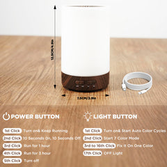 SUMAMAVIA diffuser emitting quiet ultrasonic mist for undisturbed sleep and focus