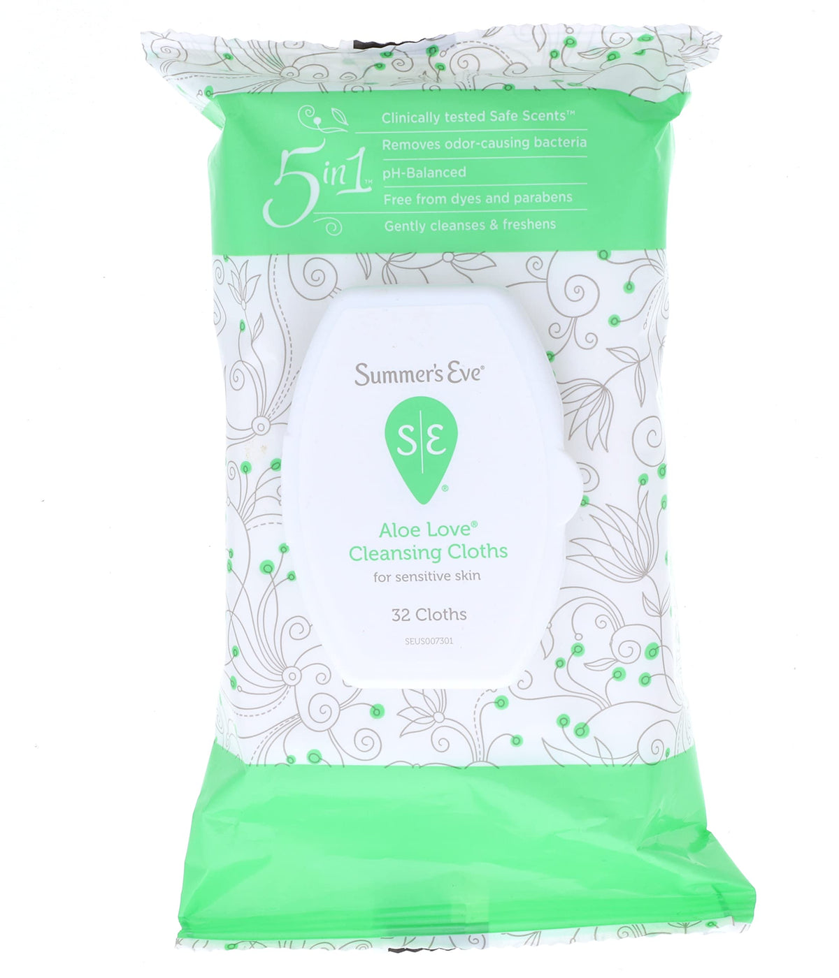 Summer's Eve Aloe Love wipes pack for discreet daily freshness.