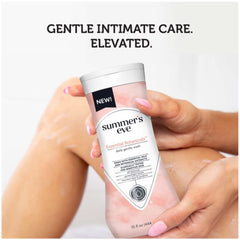 Summer's Eve Essential Botanicals pump bottle demonstrates easy, hygienic dispensing.