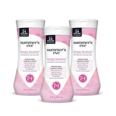 Summer's Eve Simply Sensitive bottle-front for gentle daily cleansing on sensitive skin