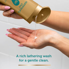 Closeup of Renewing Jasmine Wash fragrance notes for a calming routine.