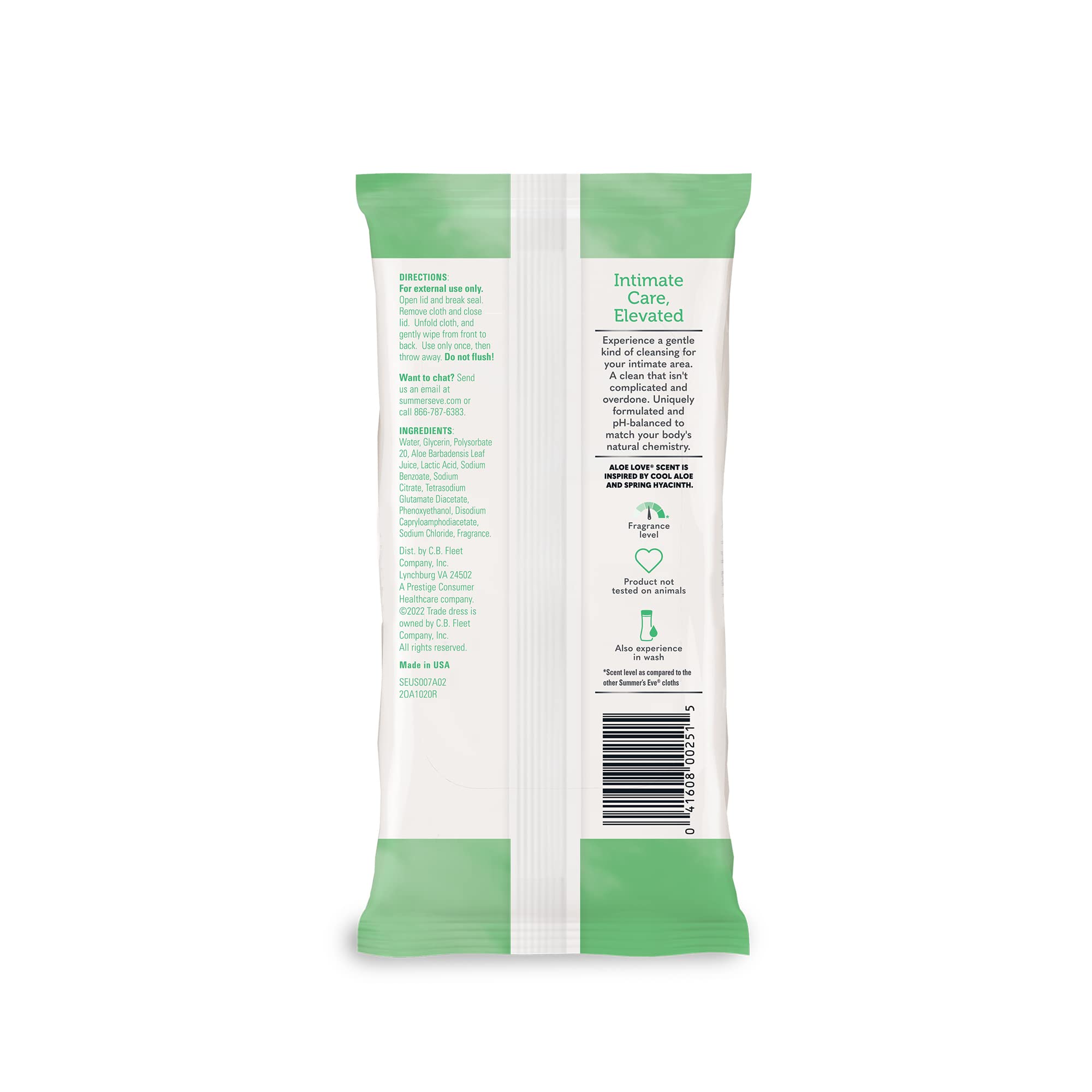 Summer’s Eve Aloe Love 4-pack is designed for convenient, discreet travel and home use.