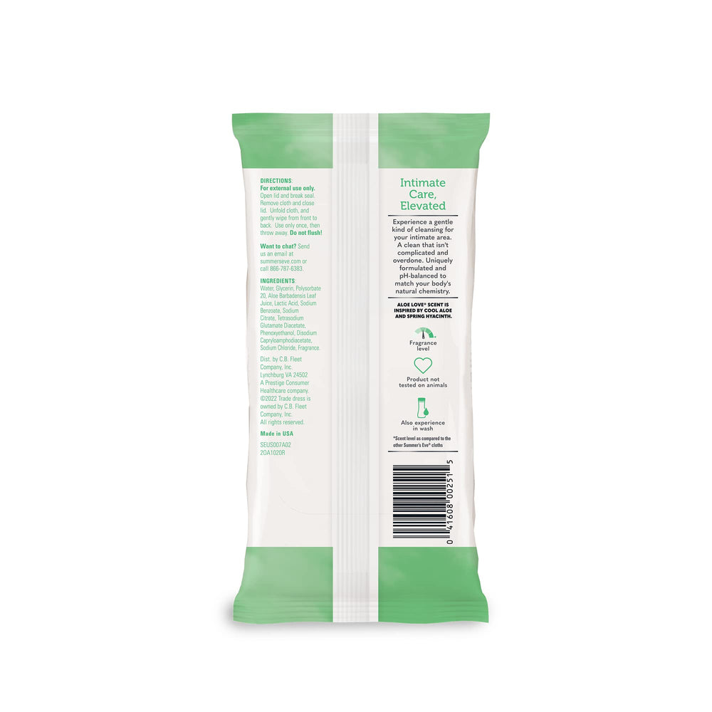 Summer’s Eve Aloe Love 4-pack is designed for convenient, discreet travel and home use.