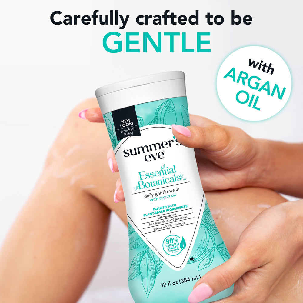 Summerseve Essential Botanicals gynecologist-tested packaging signals safety for sensitive skin.
