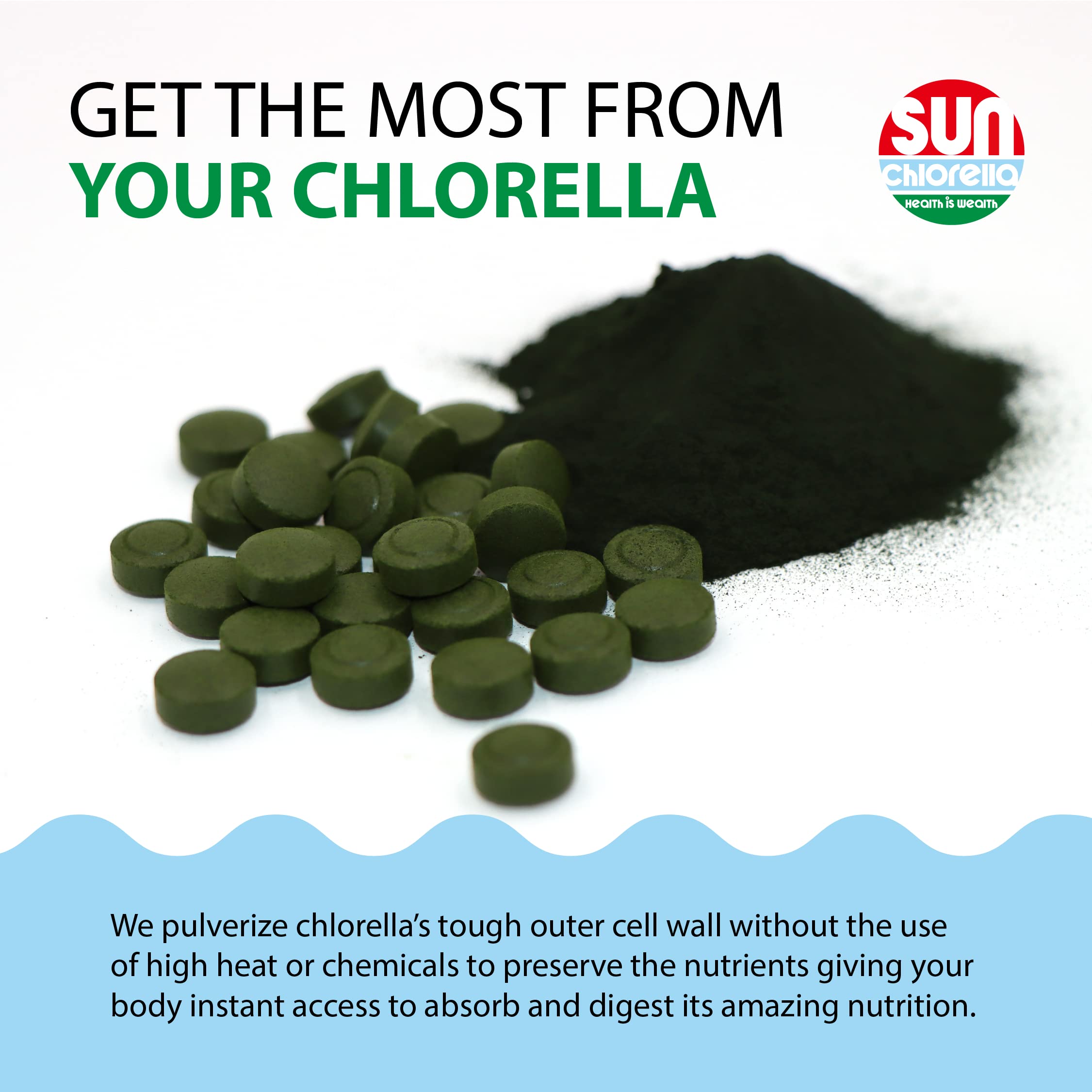 Non-GMO logo on Sun Chlorella packaging