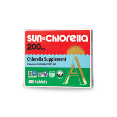 Front packaging of Sun Chlorella 200 mg Green Algae supplement