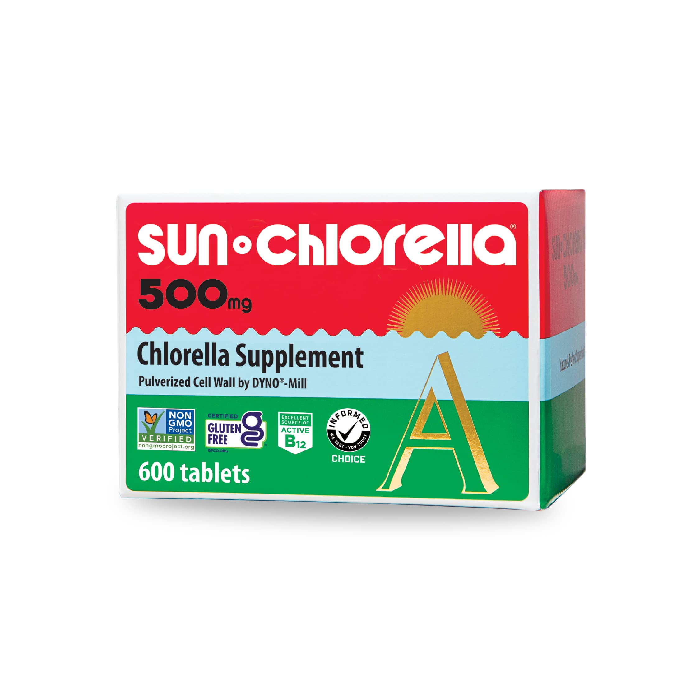 Sun Chlorella 500mg bottle with label
