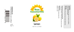 Lemon Essential Oil 16 oz bottle with label - back view