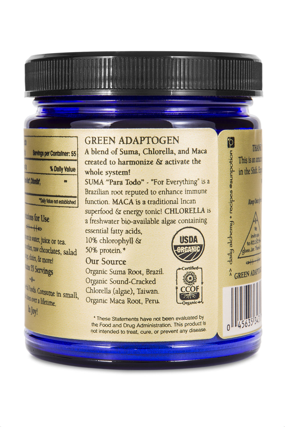 Herbs Suma, Maca, and Chlorella blend