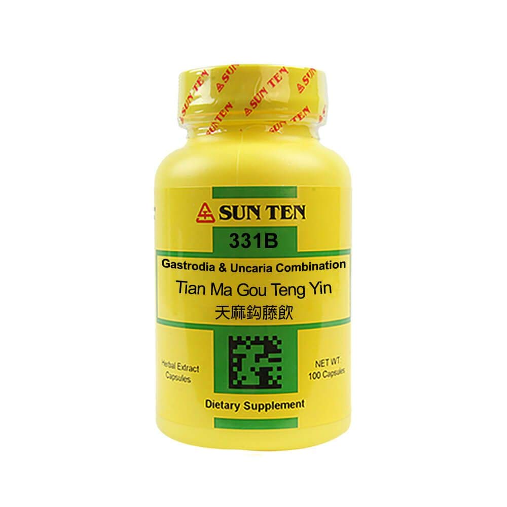 Sun Ten Gastrodia & Uncaria Combination Capsules bottle (Tian Ma Gou Teng Yin)
