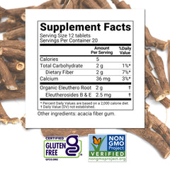 Eleuthero root capsules close-up