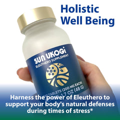 Herbal supplement bottle with glass of water