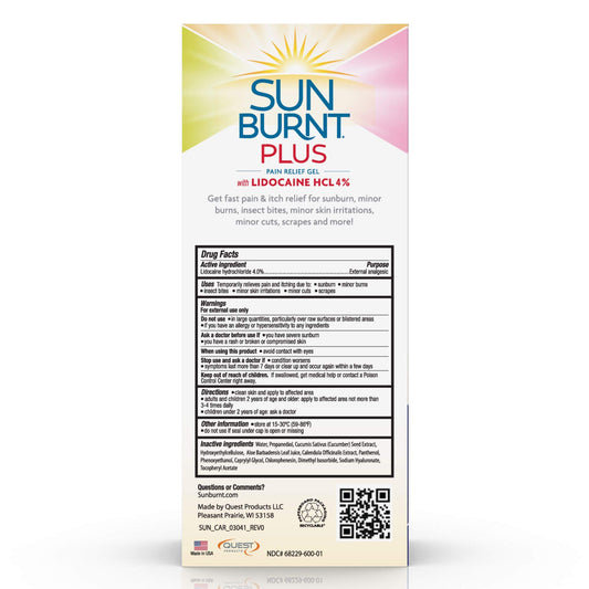Sunburnt Plus gel texture close up demonstrates non sticky, hydrating formula.