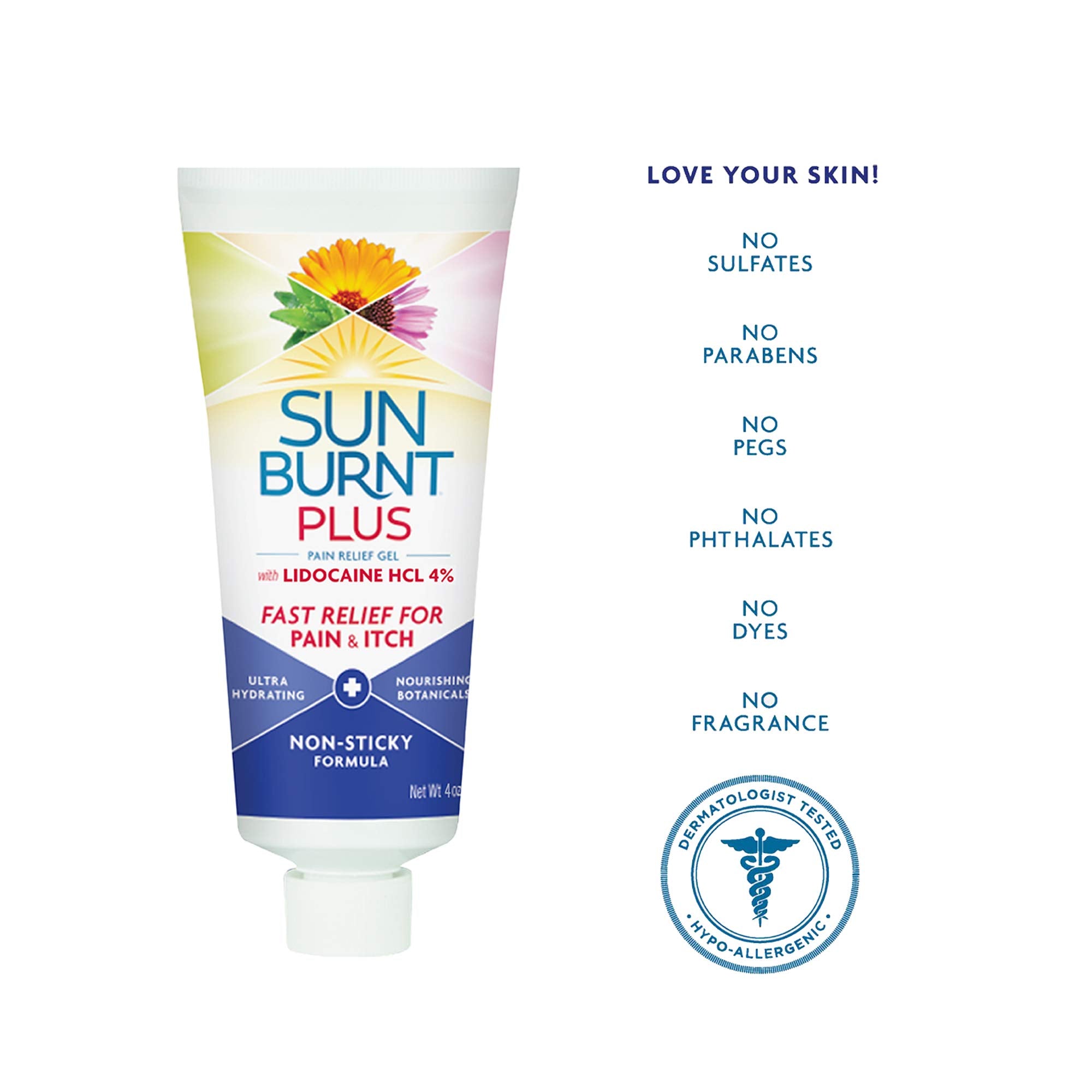 Sunburnt Plus Calendula anti-inflammatory properties for sensitive skin.