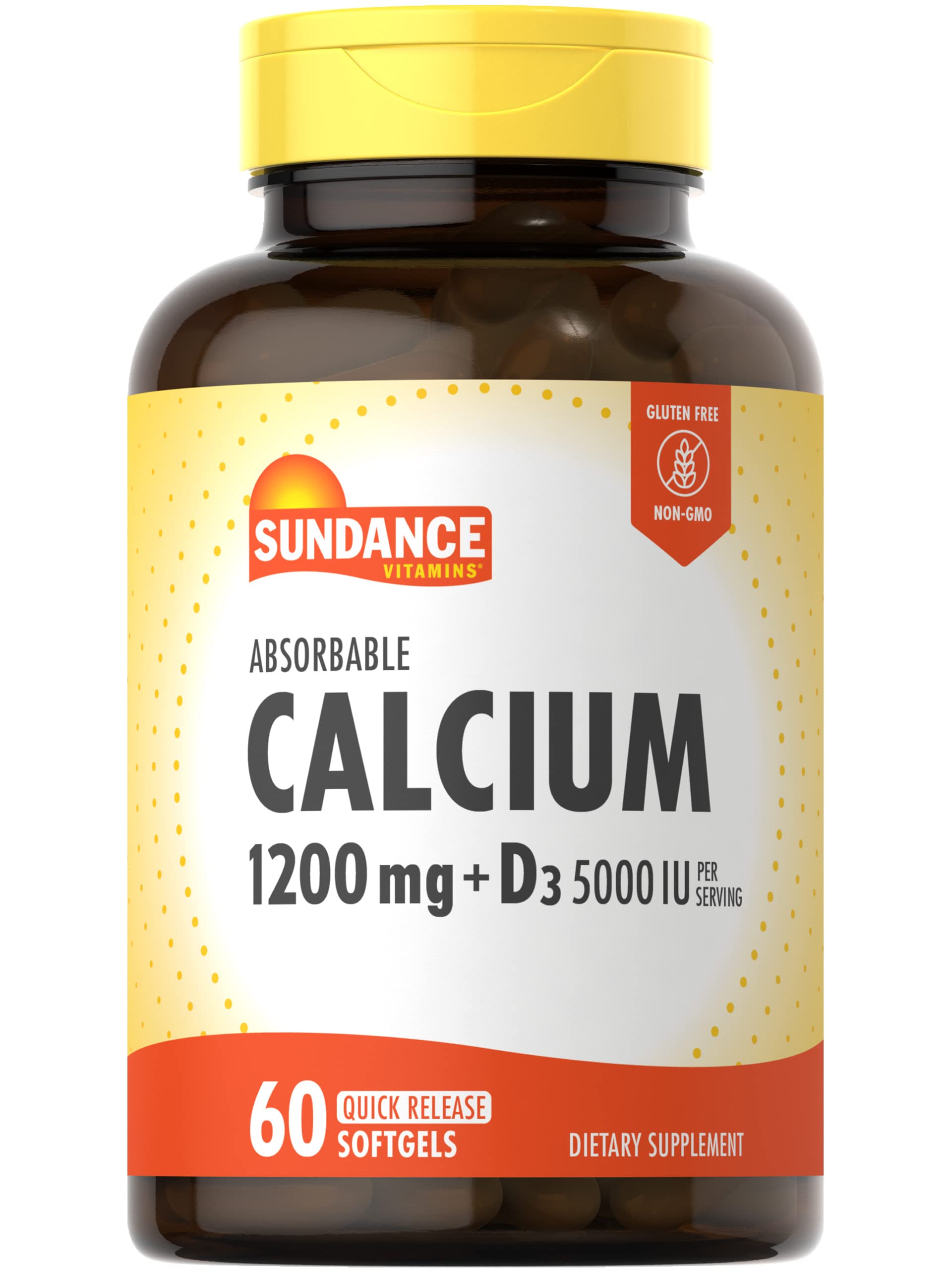 Sundance Calcium 1200 mg + Vitamin D3 5000 IU softgels bottle