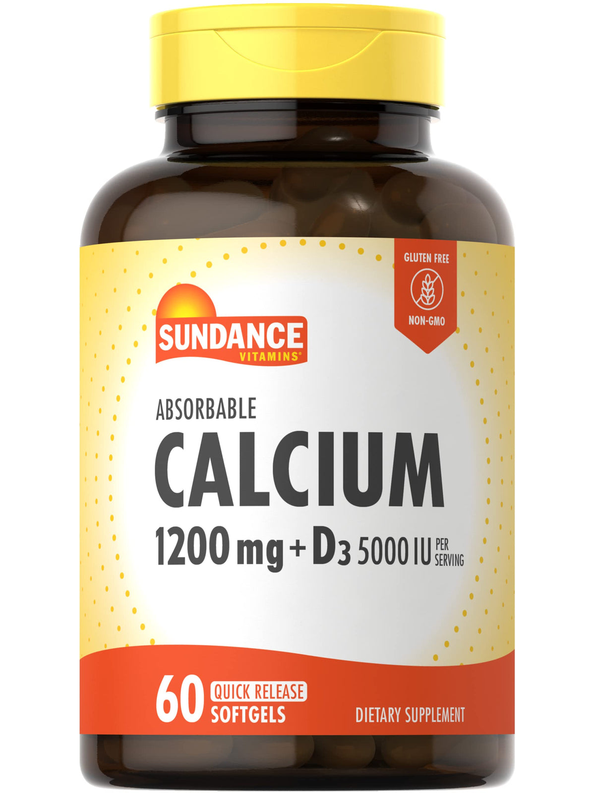 Sundance Calcium 1200 mg + Vitamin D3 5000 IU softgels bottle