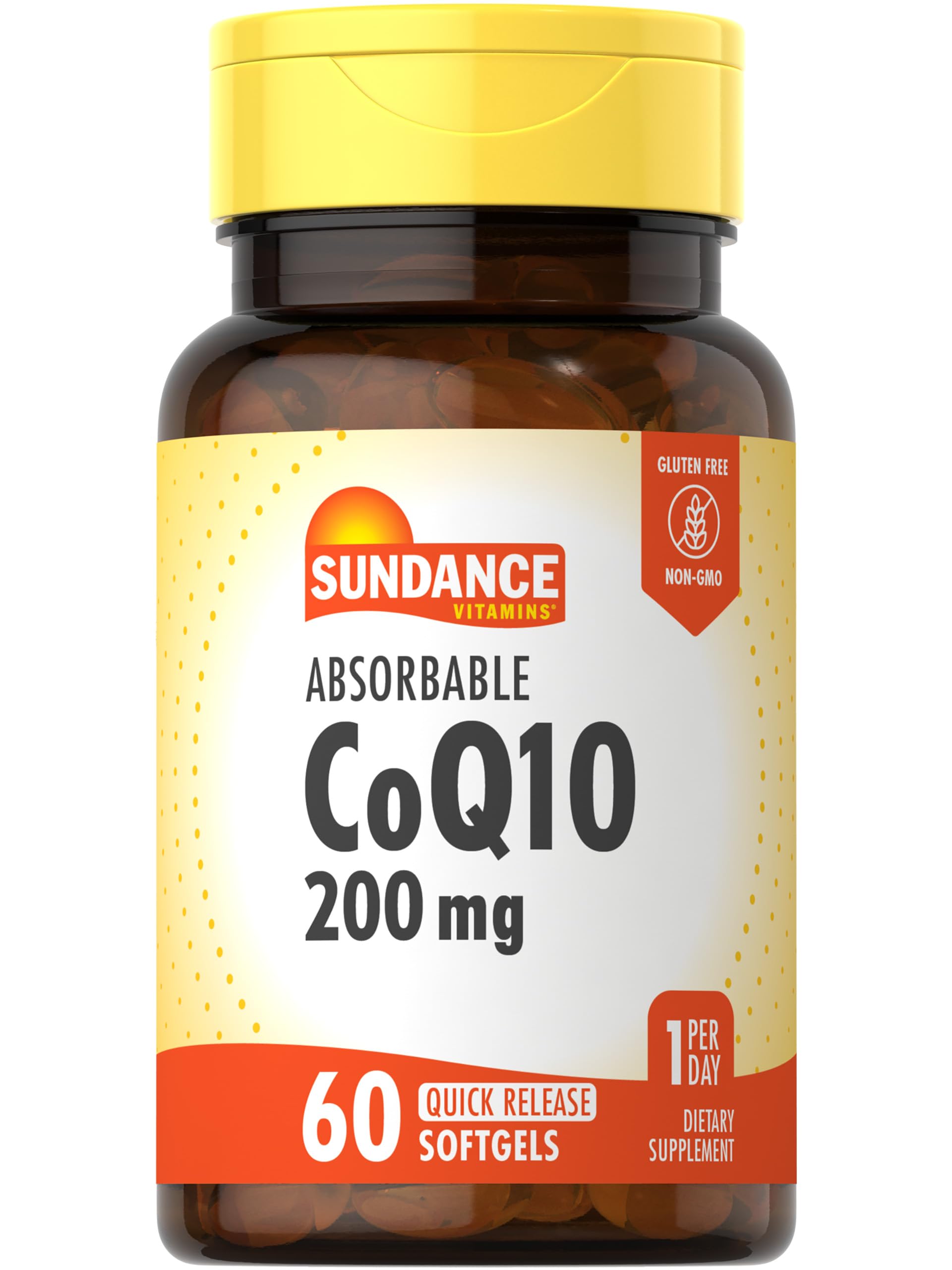 Front view of Sundance CoQ10 200mg softgels bottle