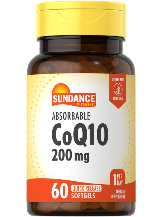 Front view of Sundance CoQ10 200mg softgels bottle