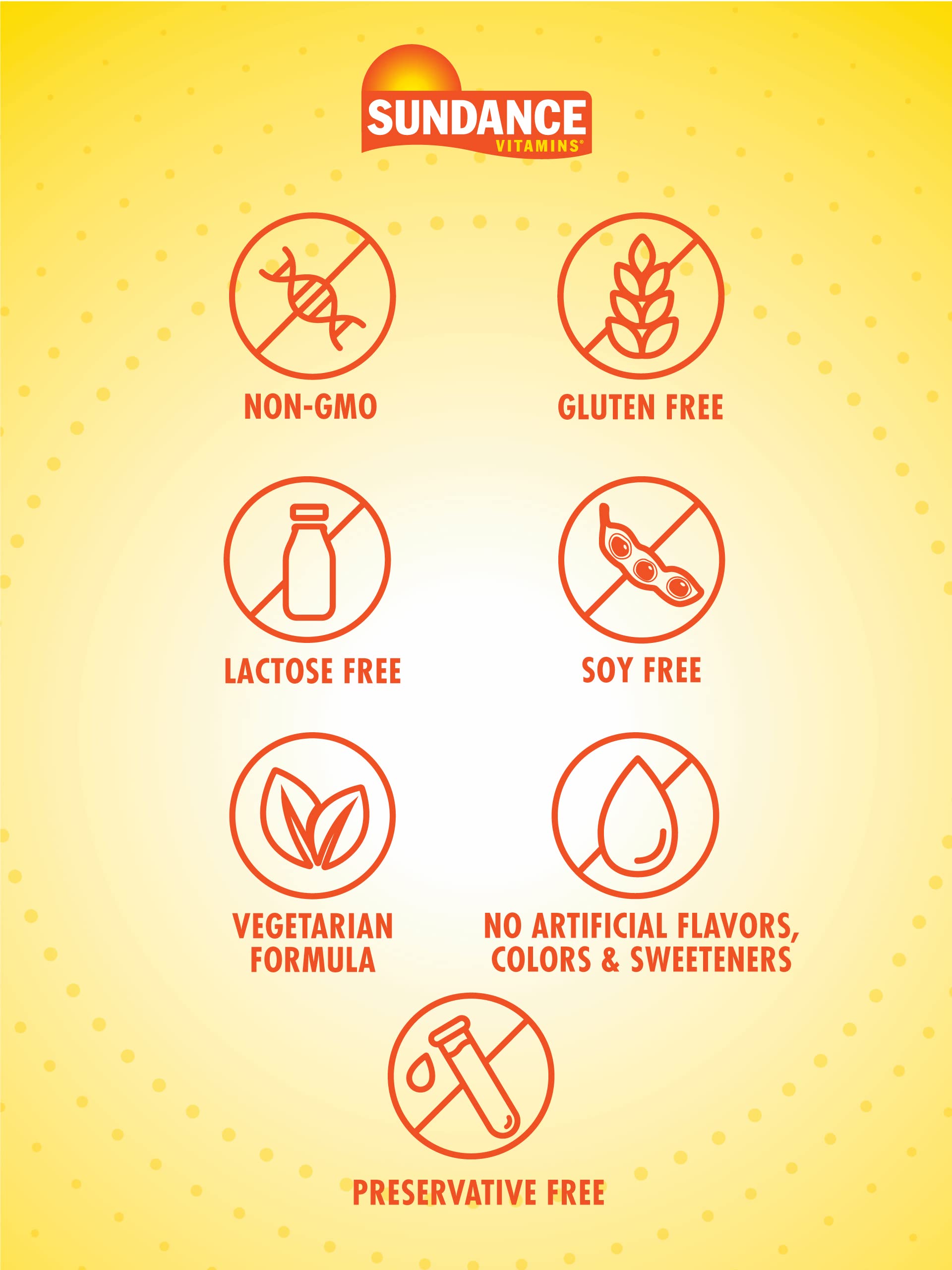 Vegetarian and Non-GMO certification icons on the label