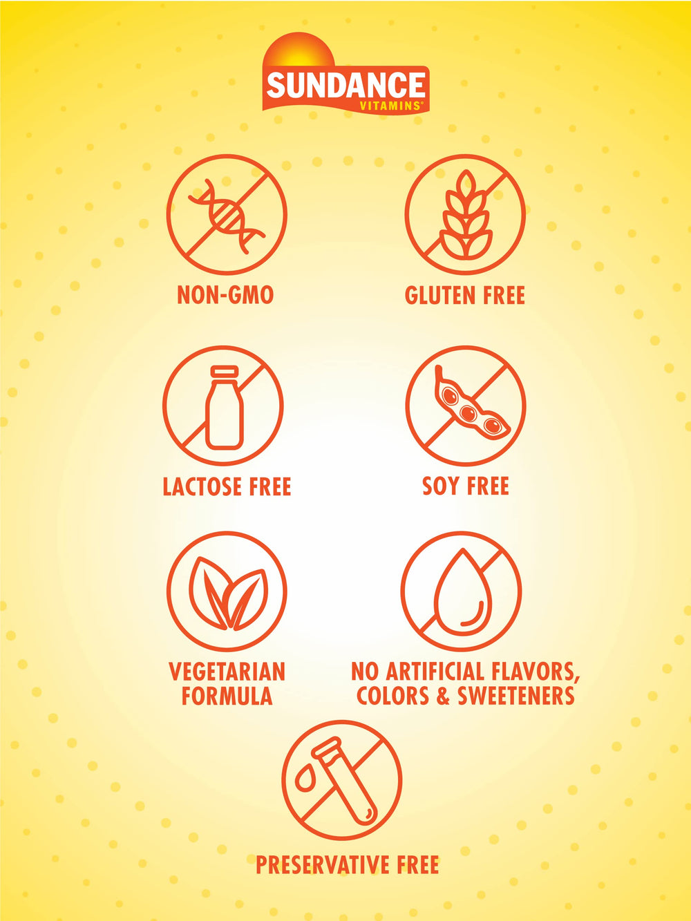 Vegetarian and Non-GMO certification icons on the label