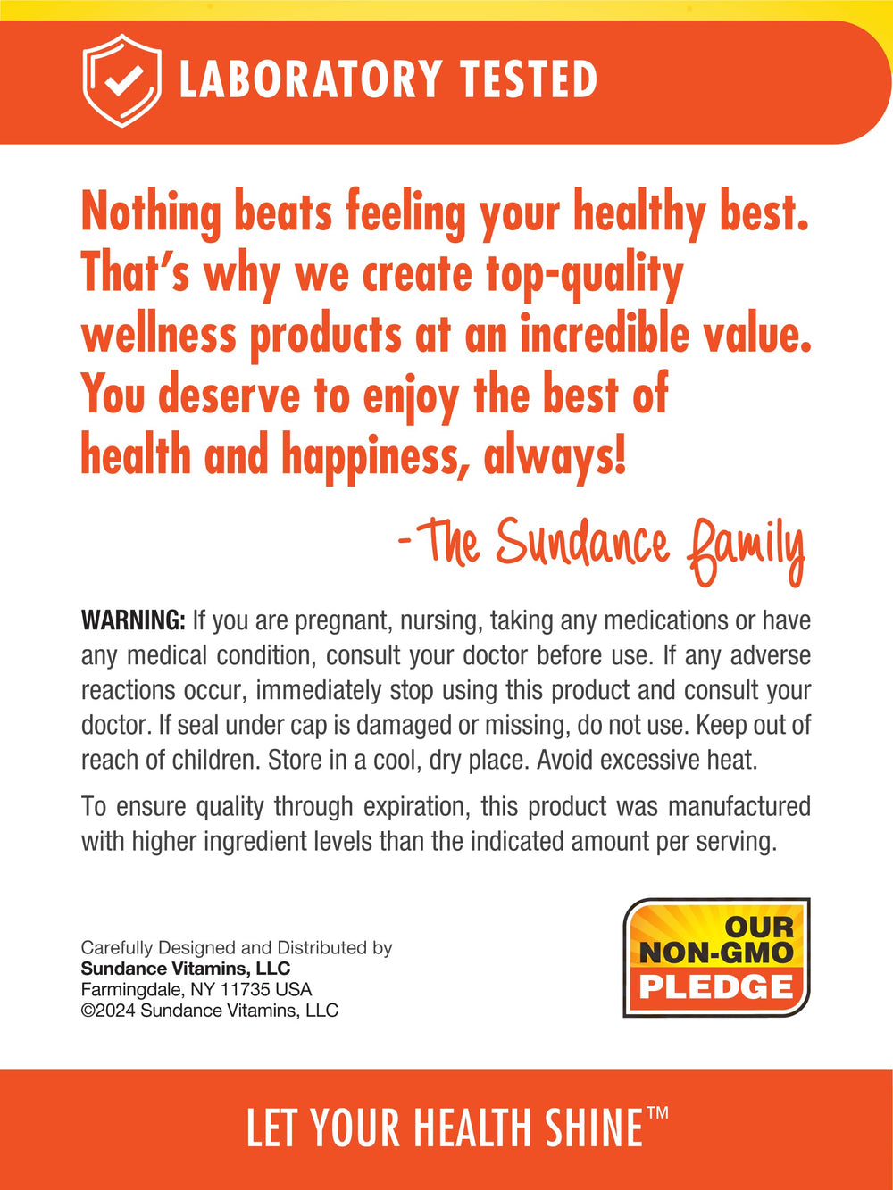 Ingredients and nutrition chart for Sundance Vitamin D3 Gummies