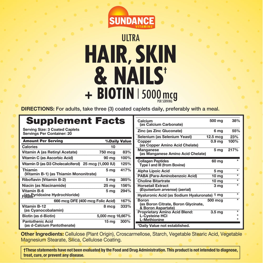 Close-up of coated caplets for Biotin 5000mcg