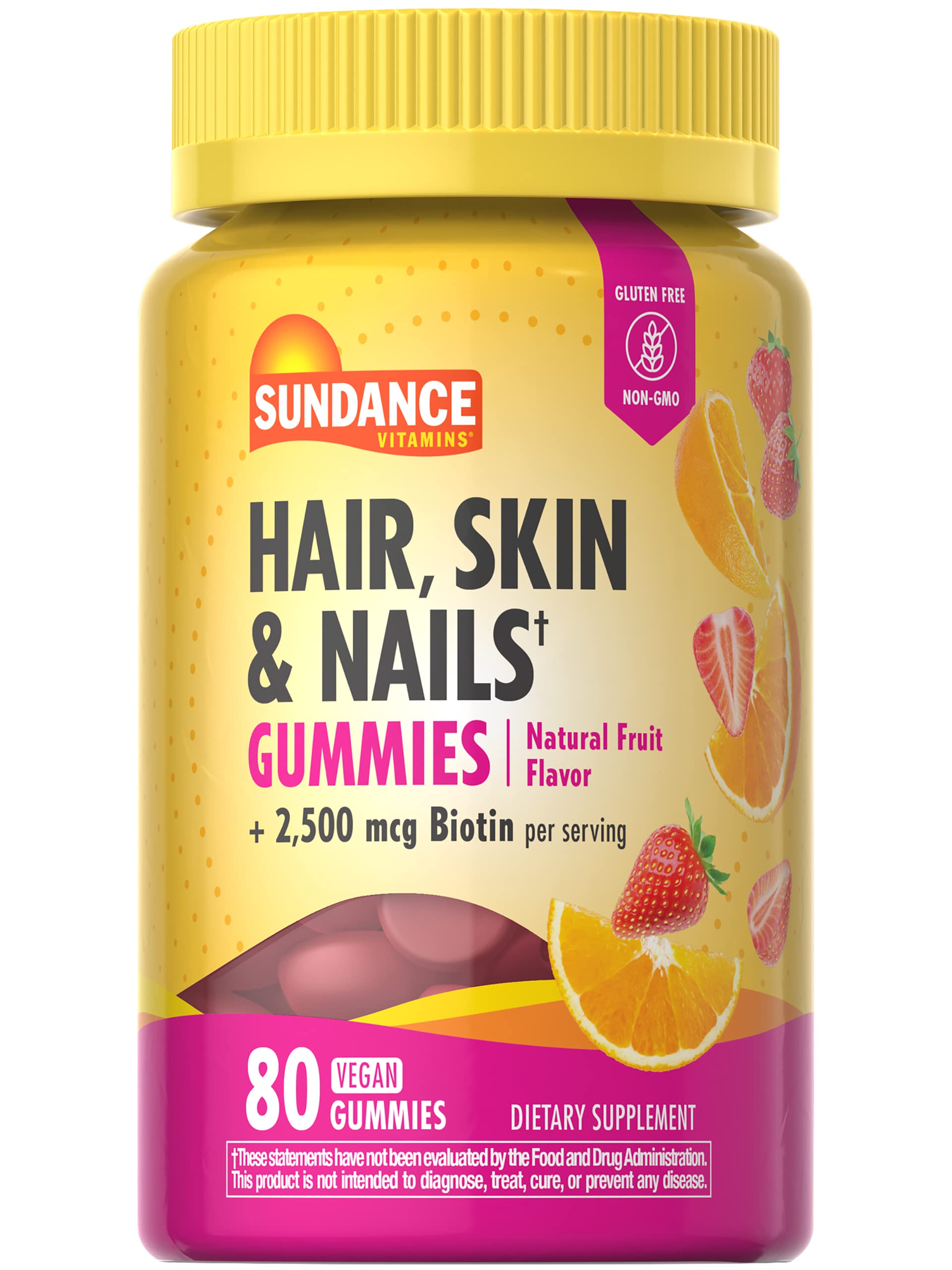 Bottle of Sundance Hair, Skin, and Nails Gummies with Biotin