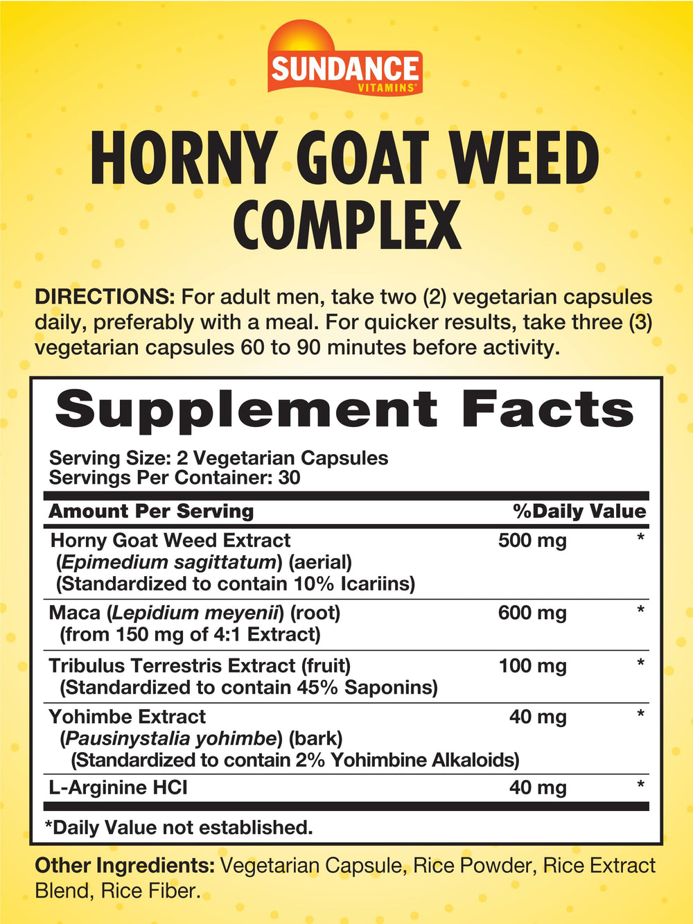 Ingredients highlight: Maca, Tribulus Terrestris and L-Arginine