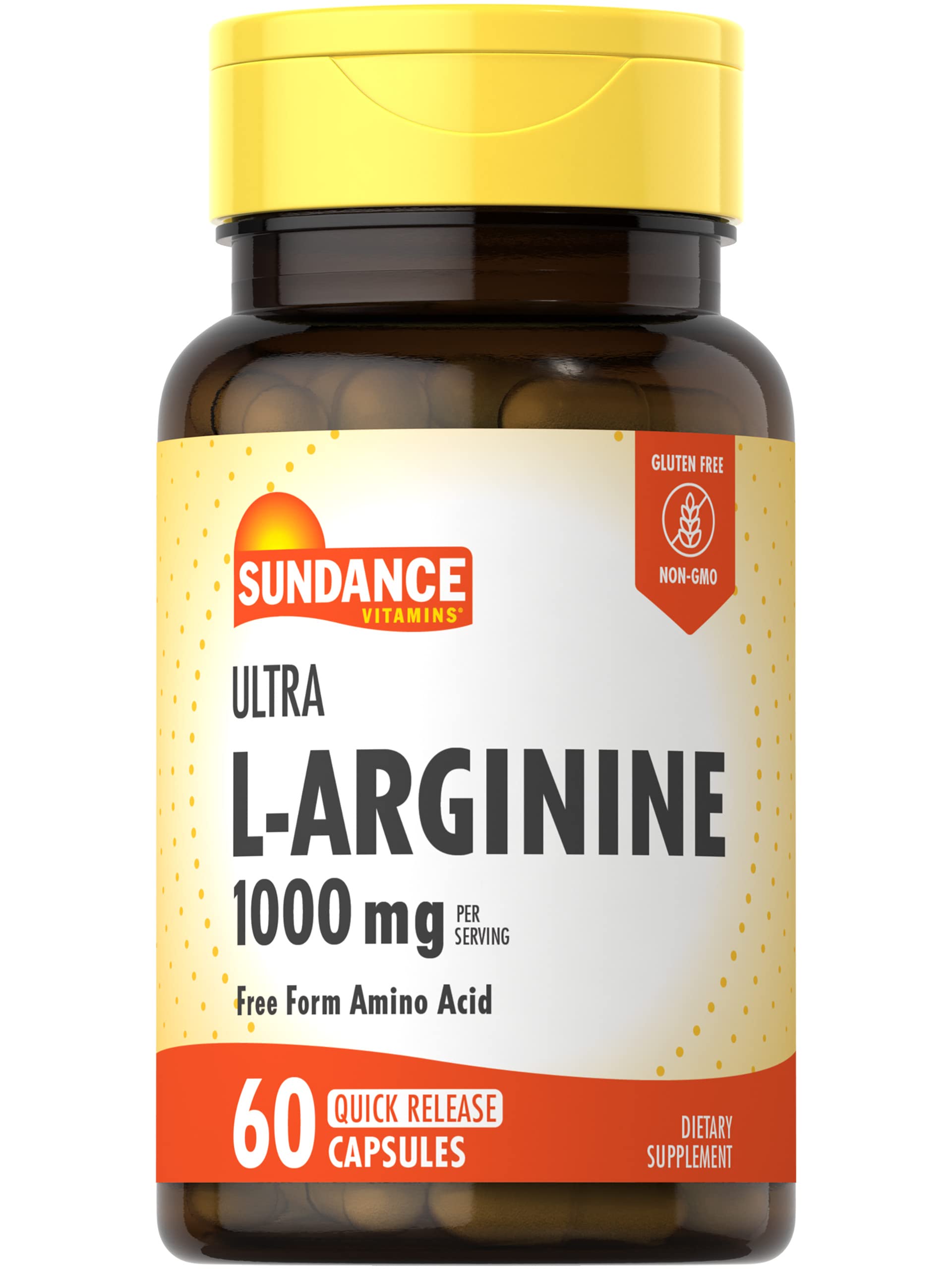 Sundance L-Arginine 1000mg capsules - 60 count bottle