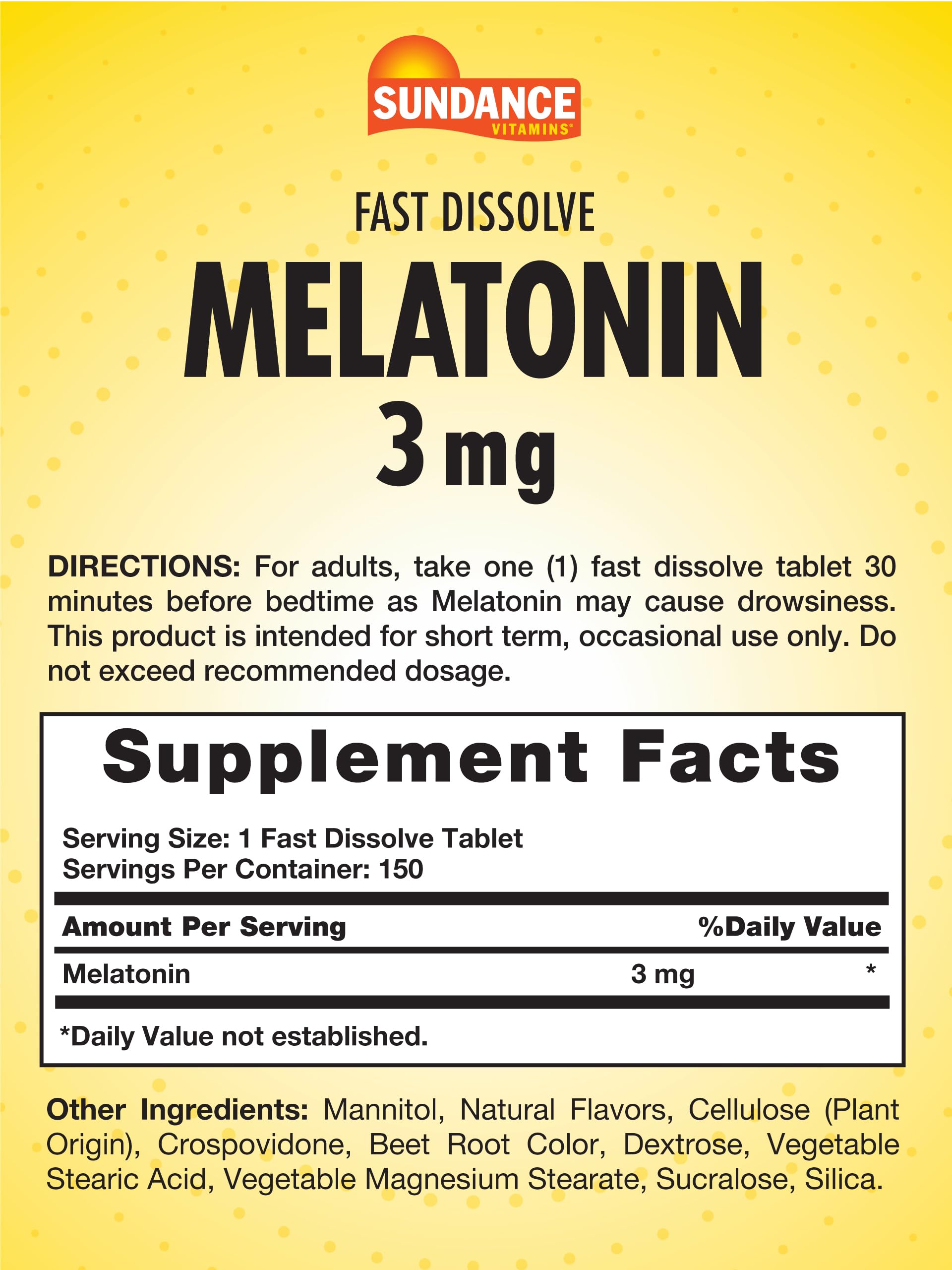 Berry flavor melatonin fast dissolve tablet close-up