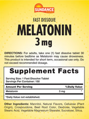 Berry flavor melatonin fast dissolve tablet close-up