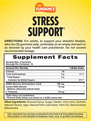 Close-up of lemon strawberry flavored Sundance Stress Support Gummies