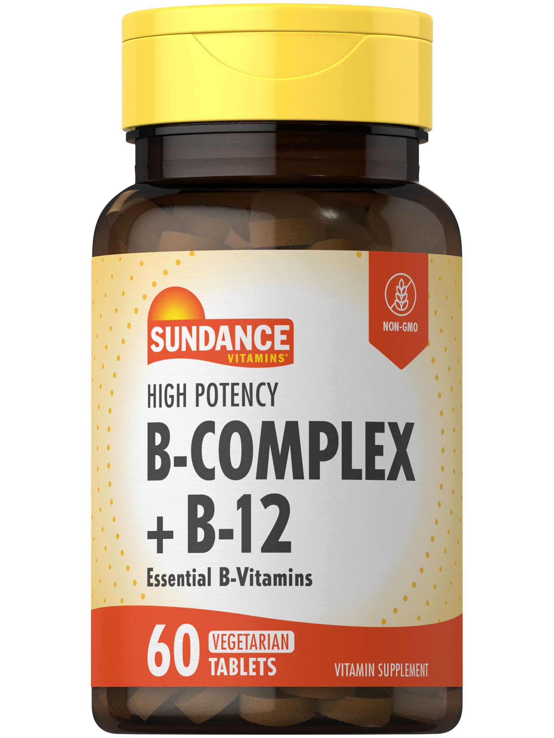 Front of Sundance Vitamin B-Complex with B-12 bottle