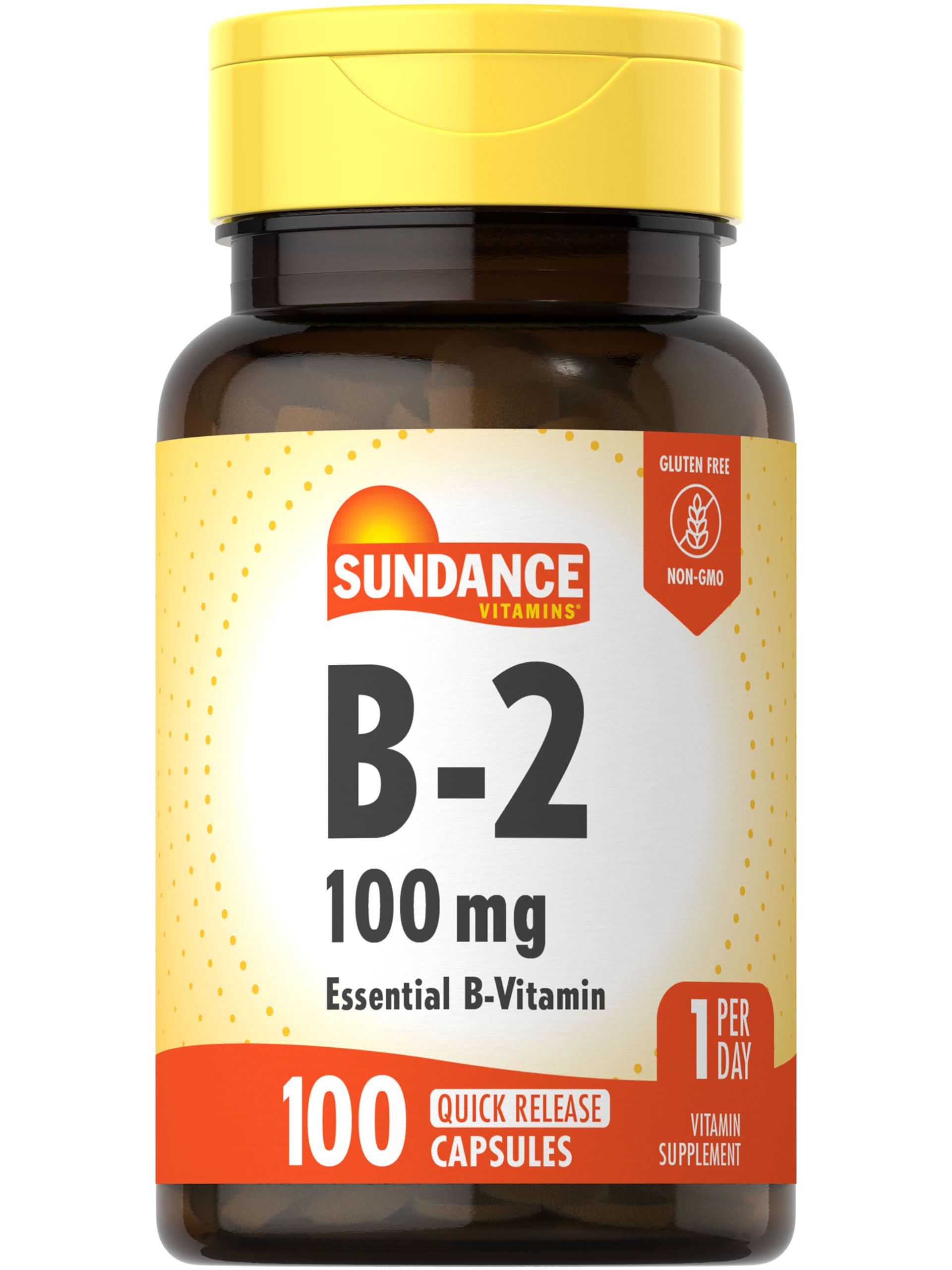Bottle of Sundance Vitamin B-2 100mg capsules