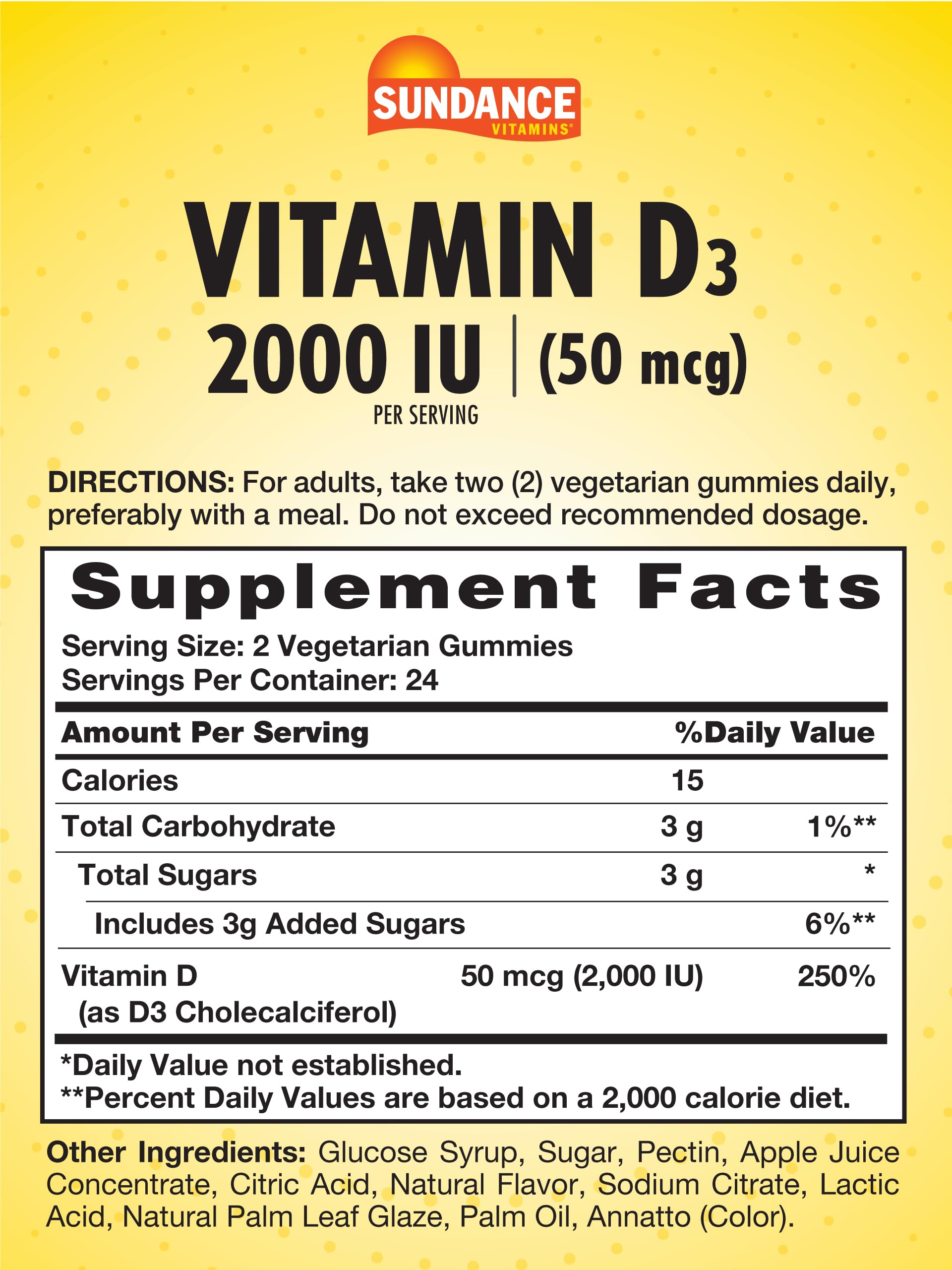 Close-up of Sundance Vitamin D3 Gummies Pineapple flavor