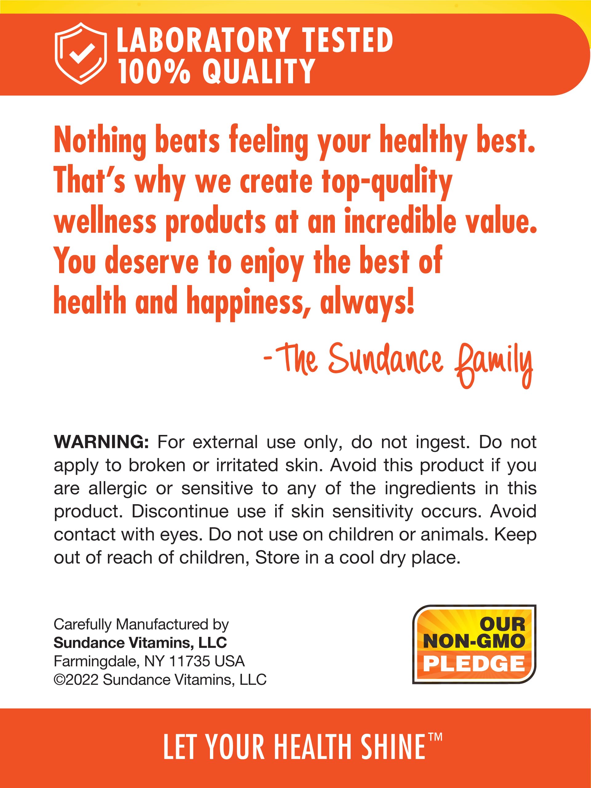 Packaging of Sundance Vitamin E Oil 4 oz lemon-scented bottle