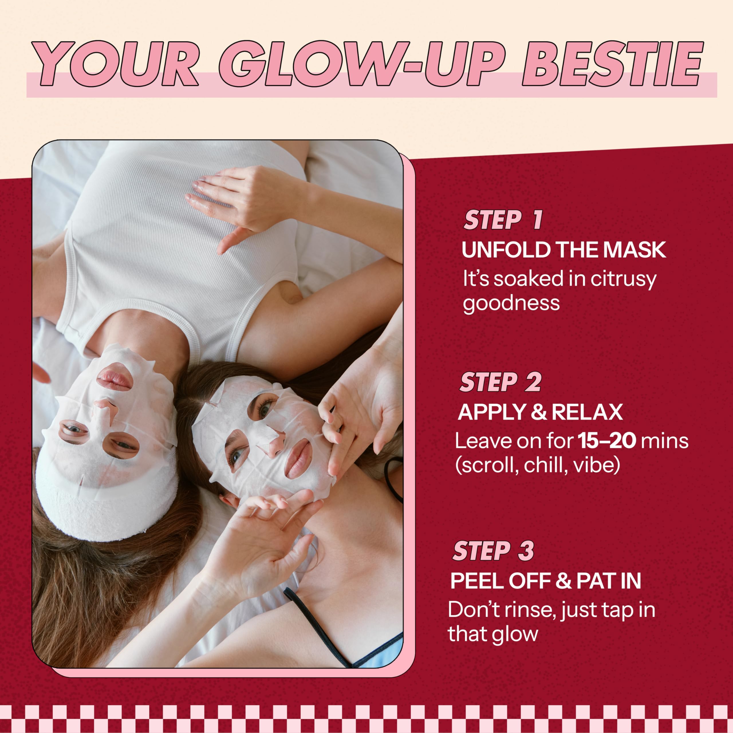 Sunday Essence Collagen Mask vegan ingredients 95% natural origin emphasized.
