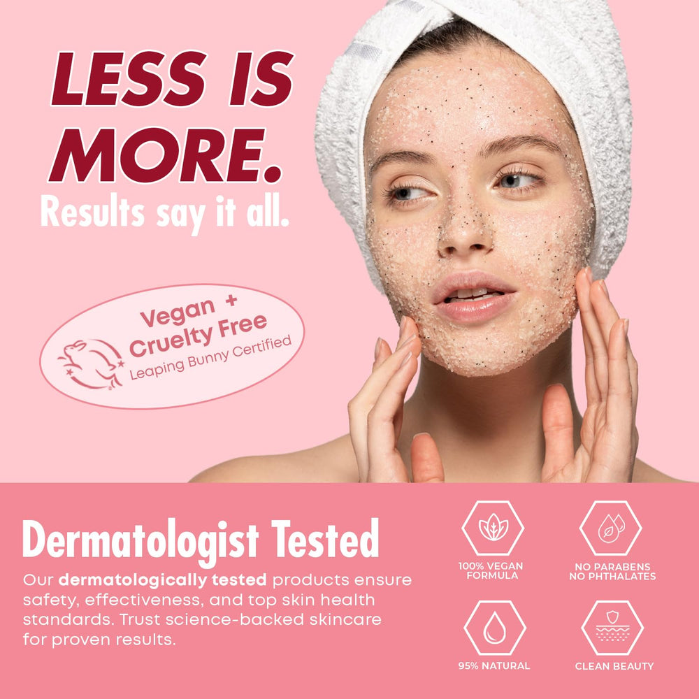 Sunday Essence face scrub hands applying demonstrates weekly exfoliation routine.