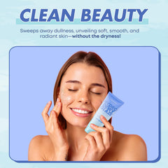 Product label on Sunday Essence Face Scrub shows 95% natural and vegan claims.