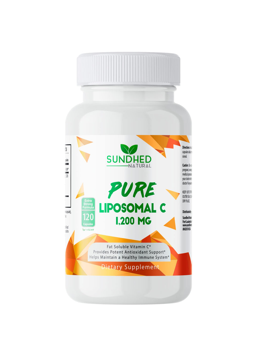 Sundhed Liposomal Vitamin C 1200mg bottle of capsules