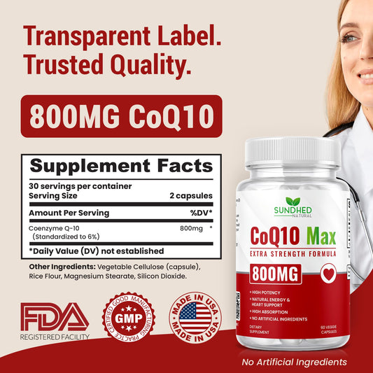 CoQ10 bottle label close-up