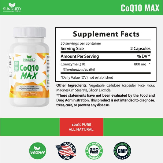 Close-up of Sundhed Natural CoQ10 capsules