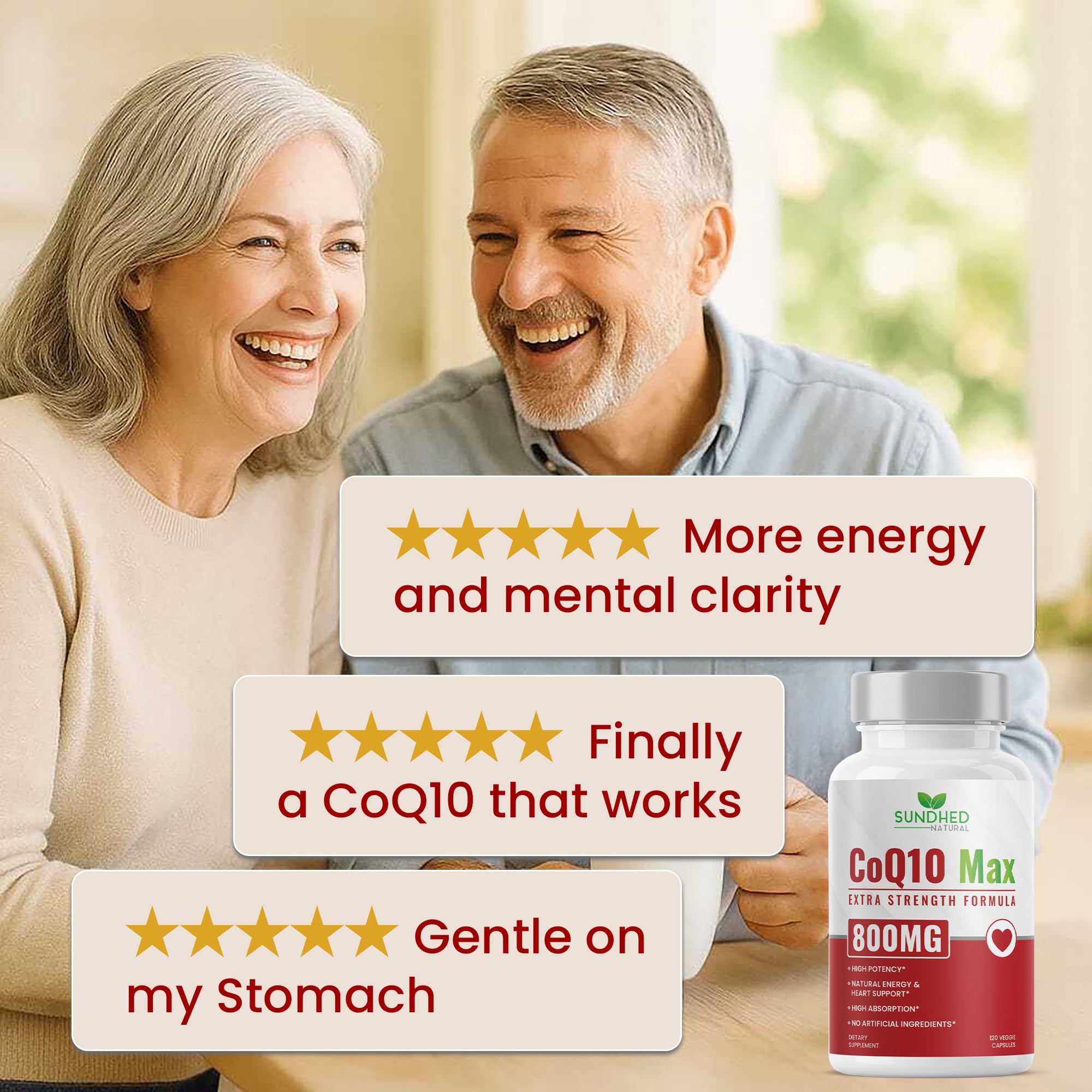 Sundhed Natural CoQ10 packaging and bottle