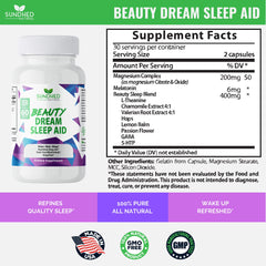 Close-up of label highlighting Melatonin and Valerian Root