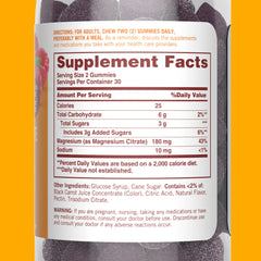 Packaging shot of Sundown Raspberry Magnesium Citrate Gummies bottle