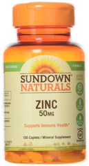 Sundown Zinc Gluconate 50 mg caplets bottle