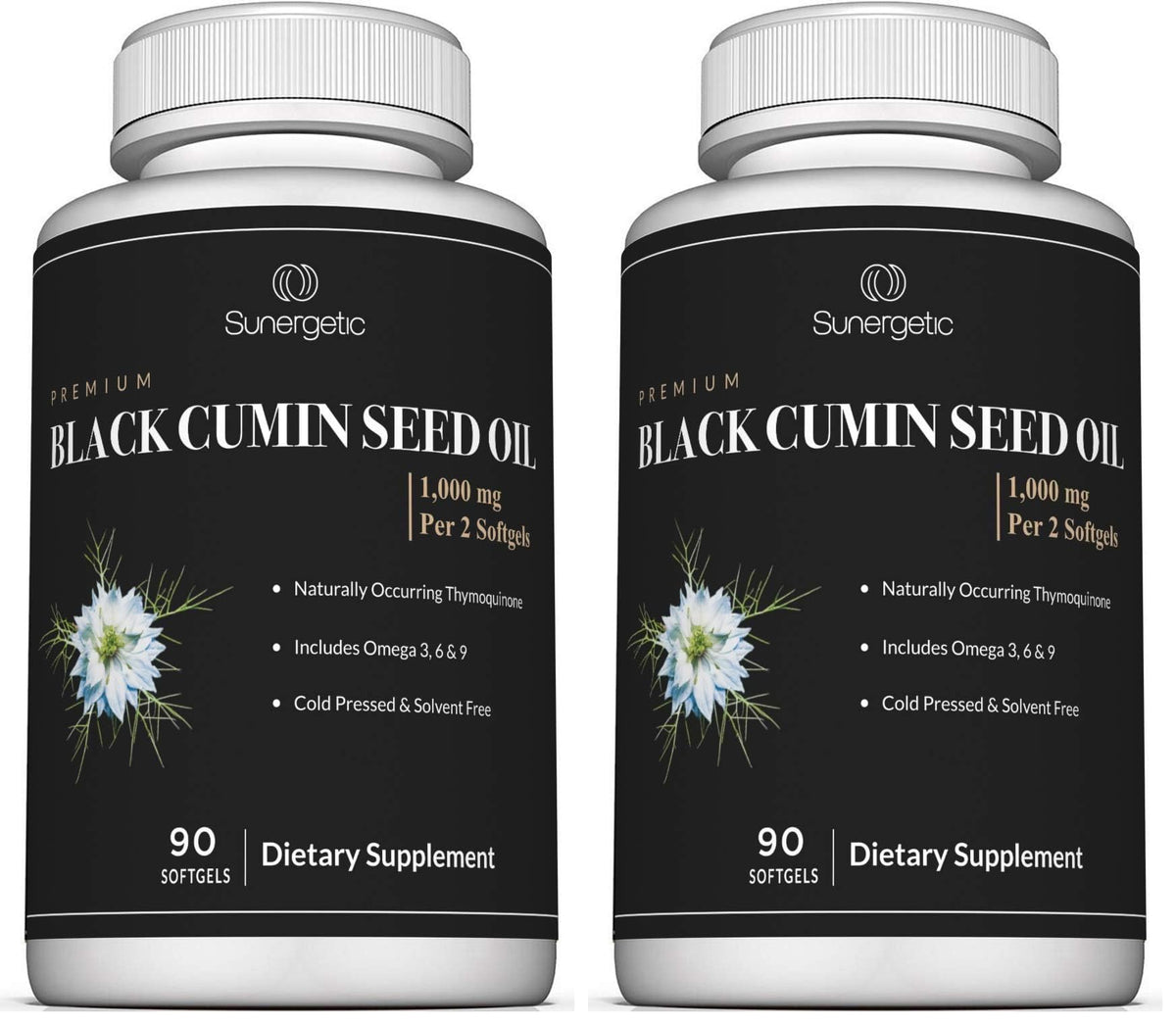Sunergetic Black Cumin Seed Oil Softgels bottle – pack of 2