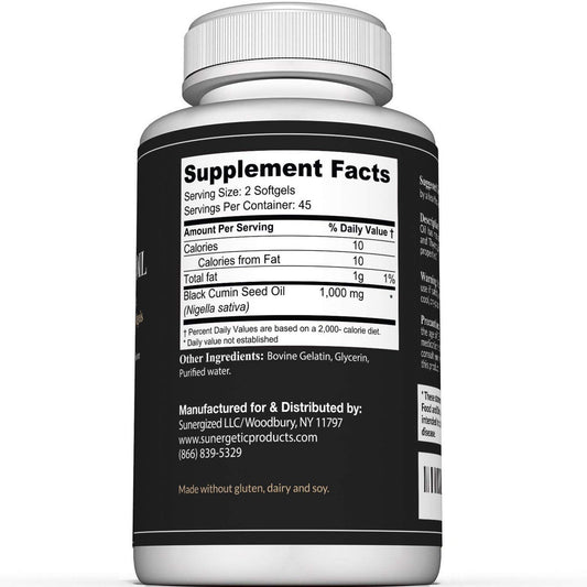 Two bottles of Black Cumin Seed Oil Softgels (90 capsules each)
