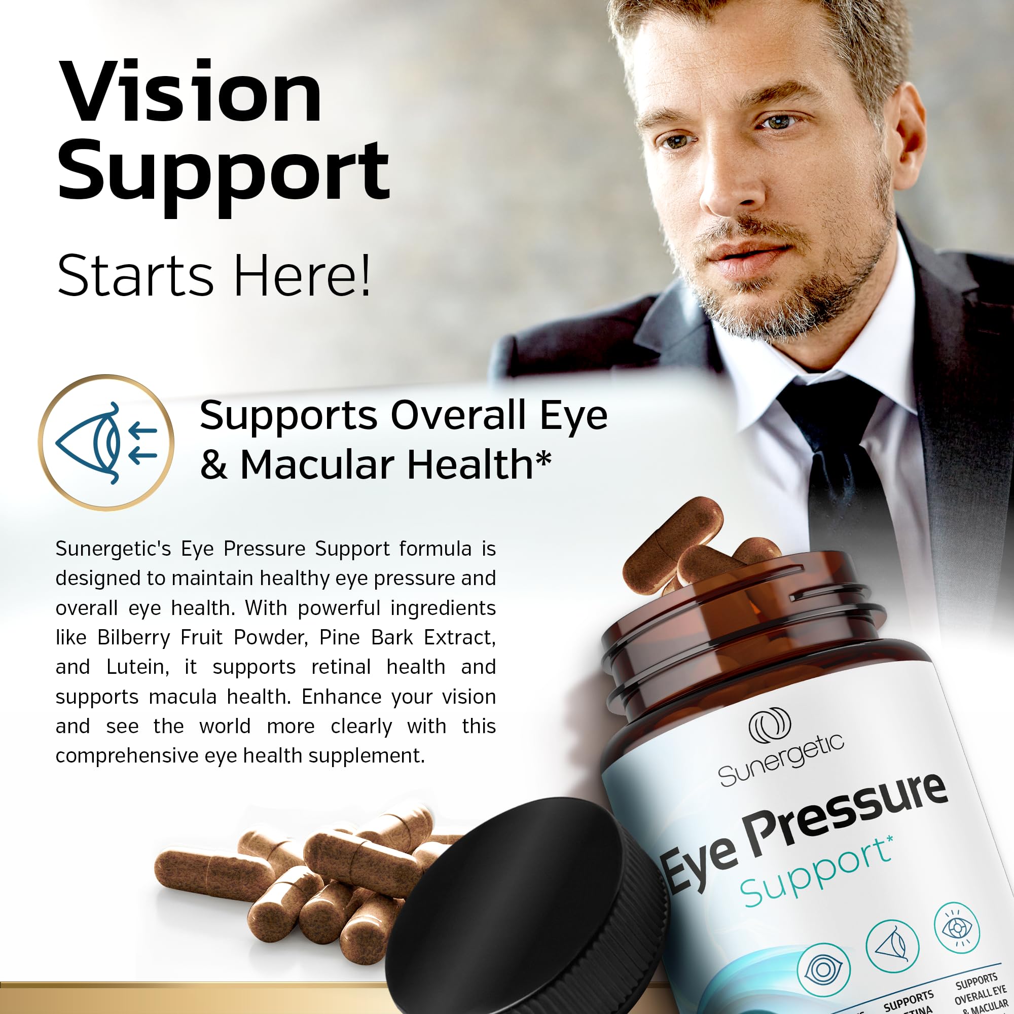Sunergetic grape seed and botanicals scene for comprehensive ocular health