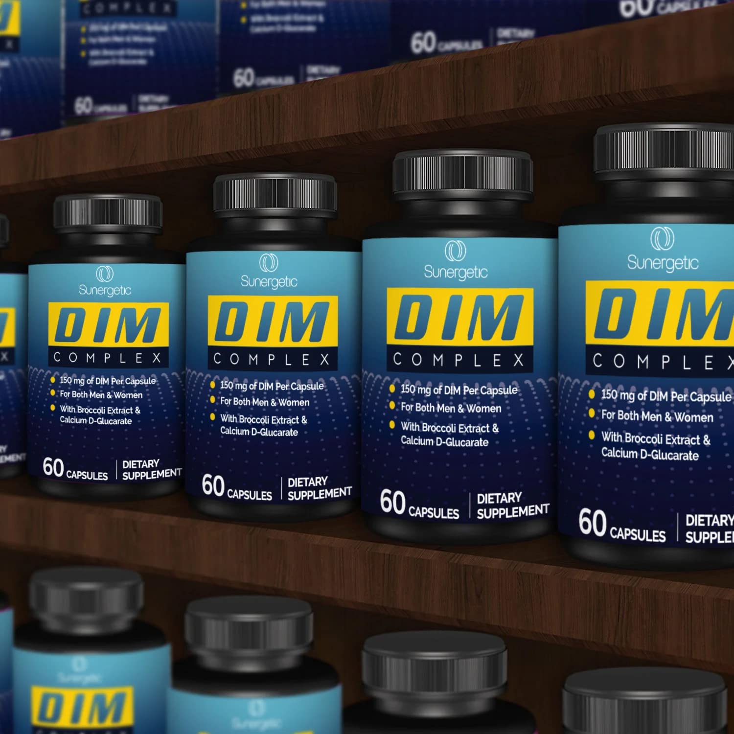 Sunergetic Premium DIM capsules designed for both men and women